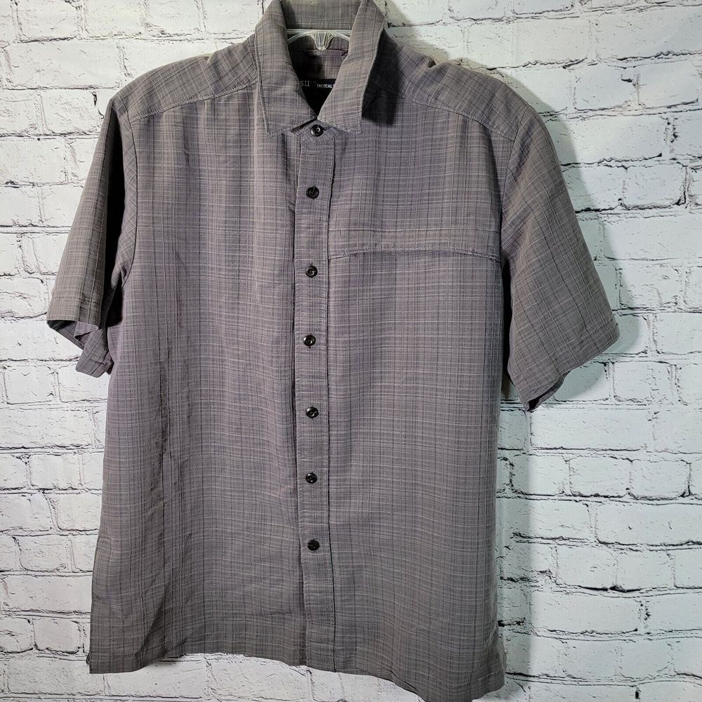 5.11‎ Tactical Mens Shirt Gray Double Medium Snap Covert Conceal Rapidraw